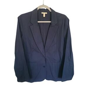 Eileen Fisher Lightweight Cotton Blazer Blue Size Large